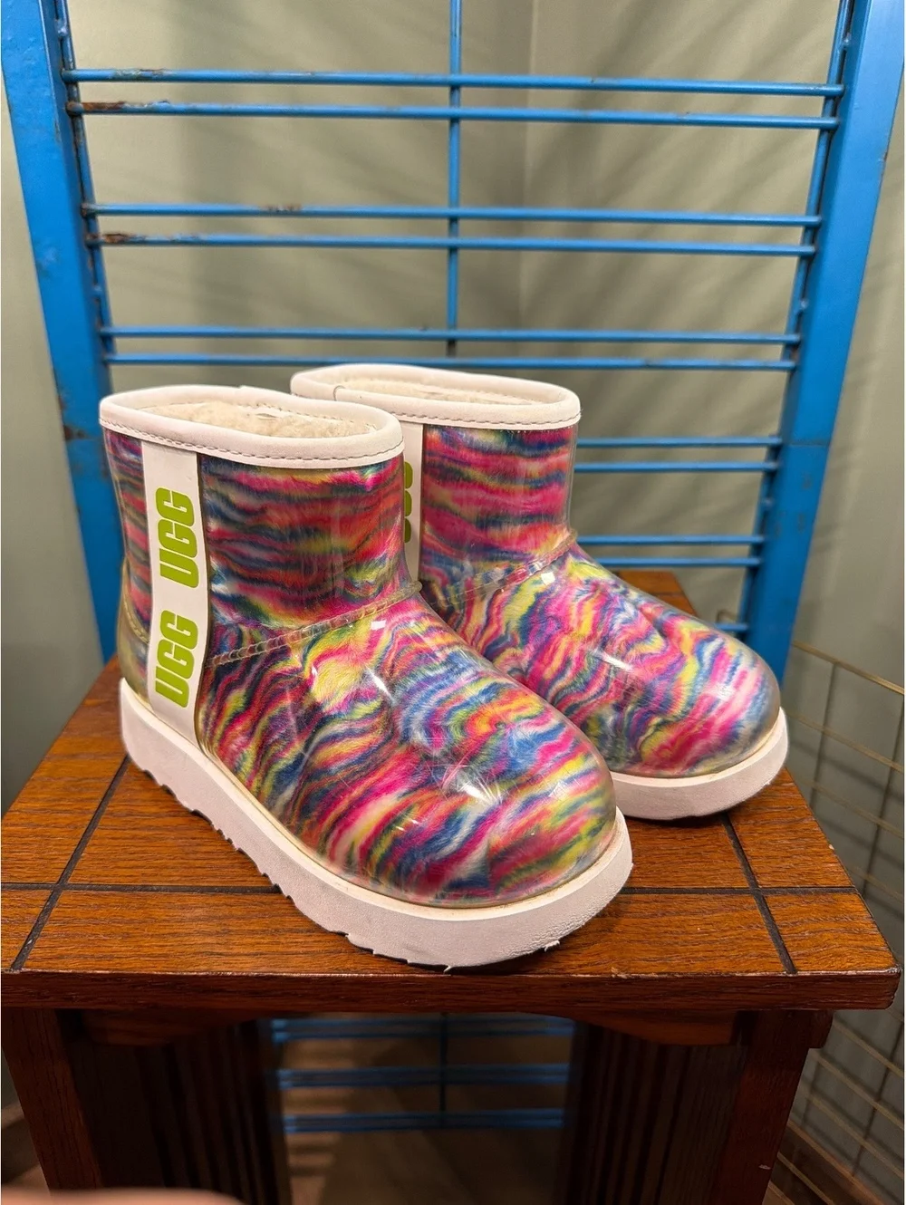 UGG Kids Multicolor Tie-Dye Pattern Ankle Boots